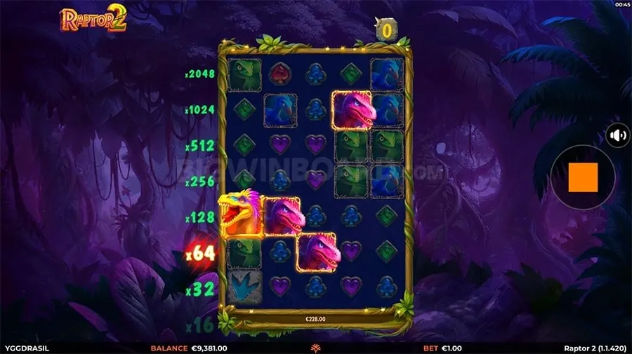 Vibrant online slot machine with winning symbols